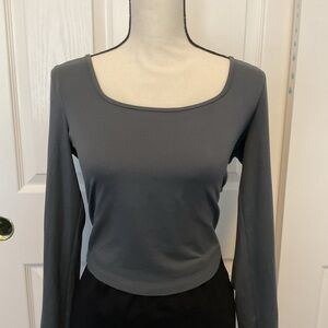Hollister Seamless Grey Square Neck Top